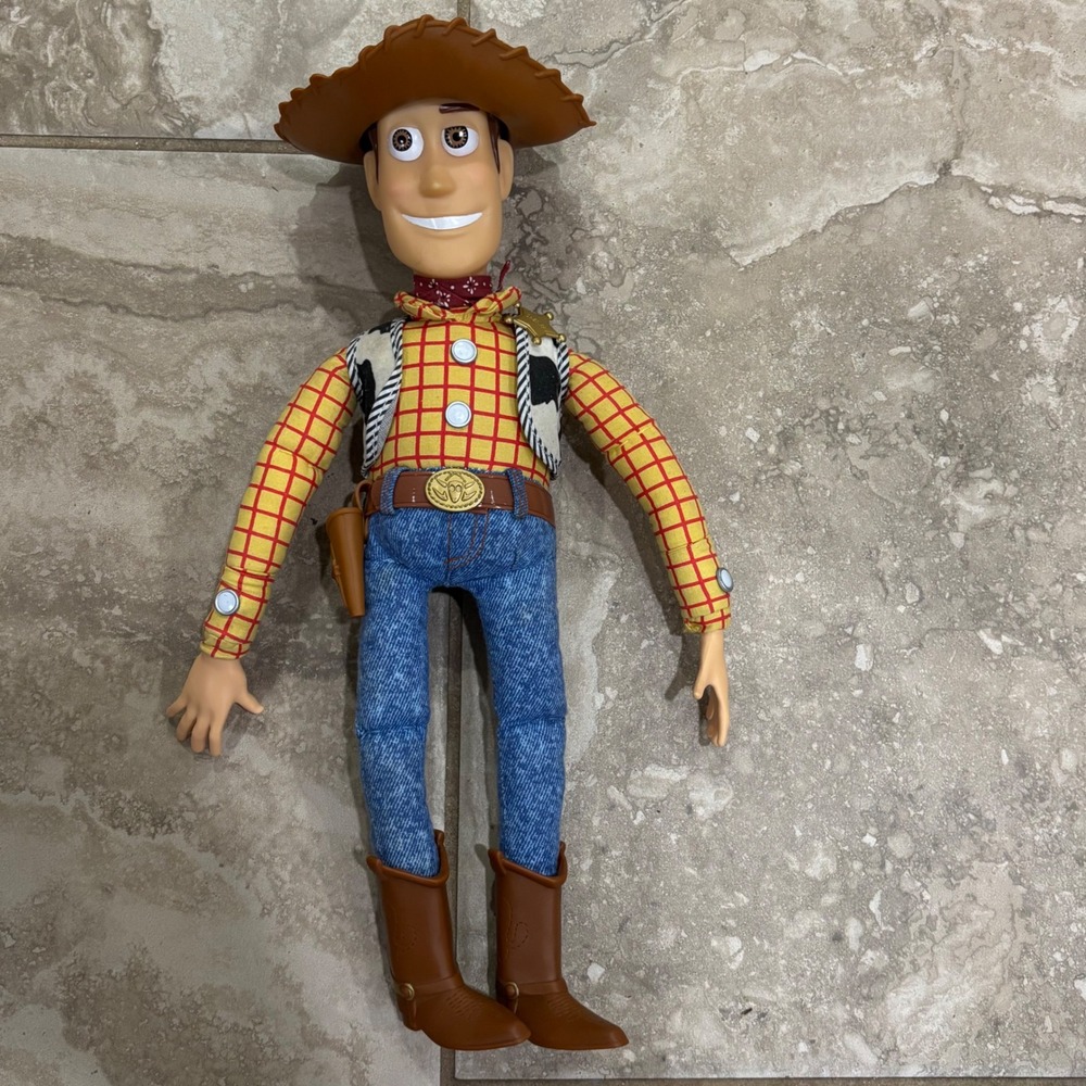1995 Disney Toy Story Woody Pull String Action Figure Thinkway Toys Cowboy Doll